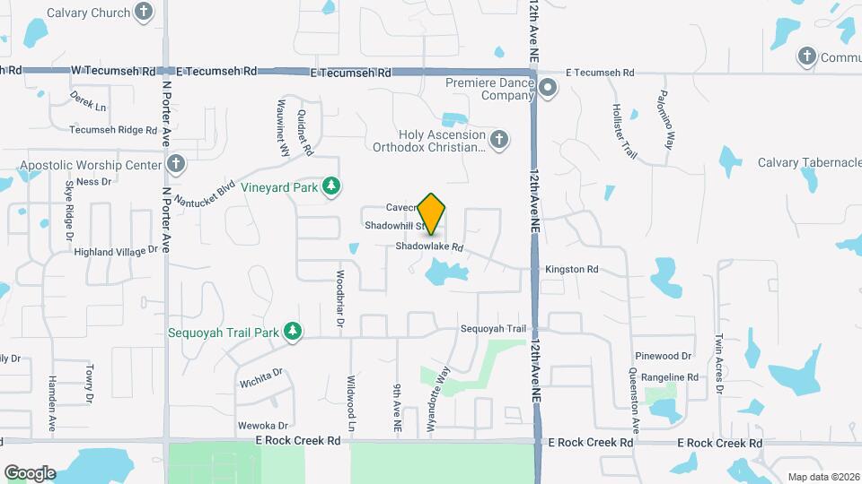 909 Shadowlake Rd Map and Location Details