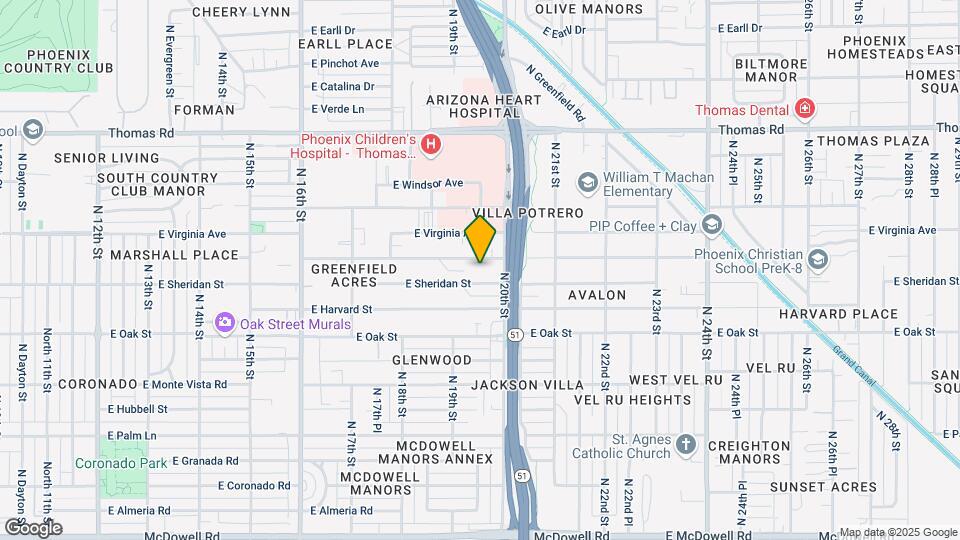 1923 E Yale St Map and Location Details