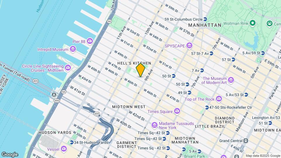 413 W 47th St Mapa y Detalles de la Ubicación