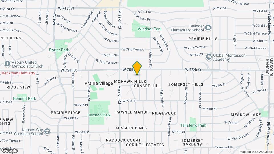 7524 Pawnee St Map and Location Details