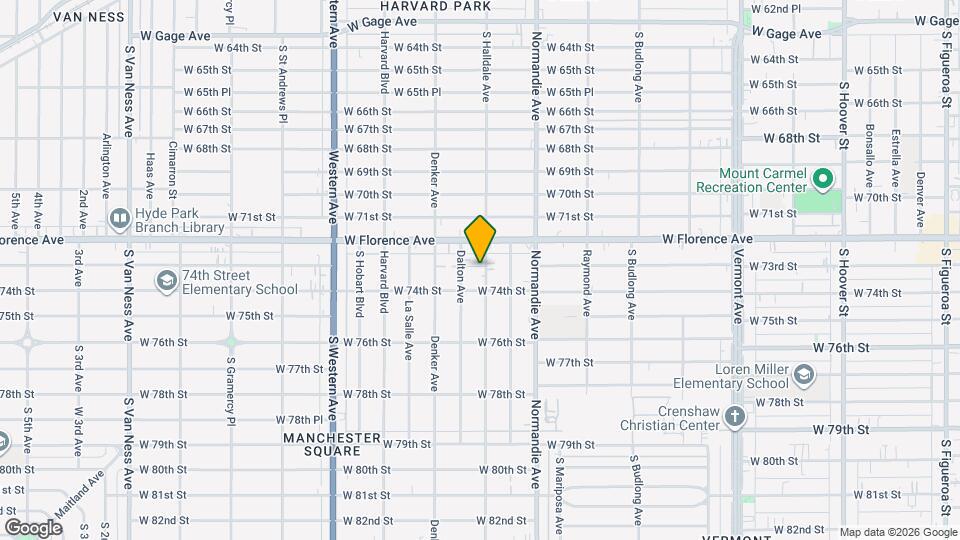 7307 Hallsdale Ave Map and Location Details