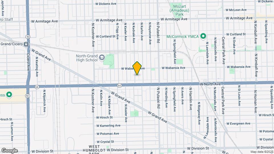 1629 N Kedvale Ave, Unit 1R Map and Location Details