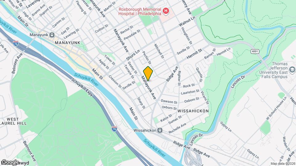 3883 Manayunk Ave Map and Location Details