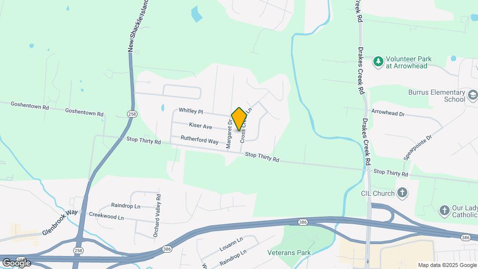 107 Cross Creek Ln Mapa y Detalles de la Ubicación