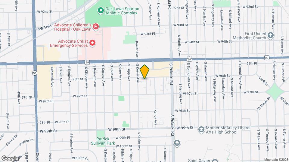 9606 Kedvale Ave, Unit 1A Mapa y Detalles de la Ubicación