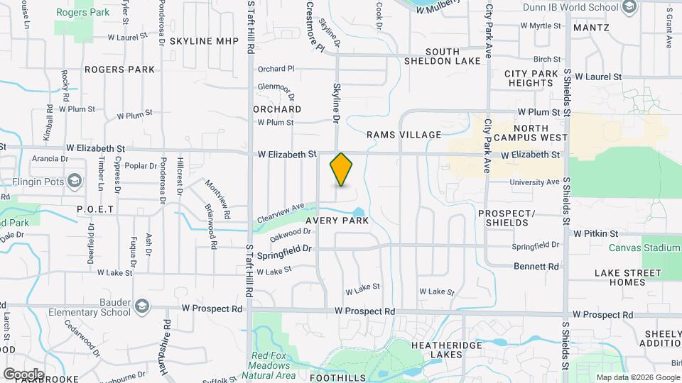 1028 Skyline Dr Map and Location Details