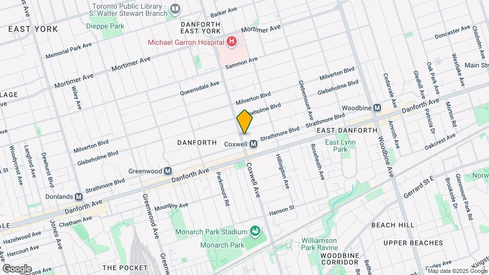 727 Coxwell Av Map and Location Details