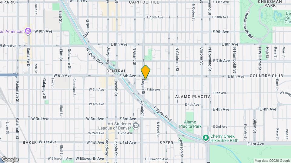 544 N Logan St, Unit Garden Level Map and Location Details