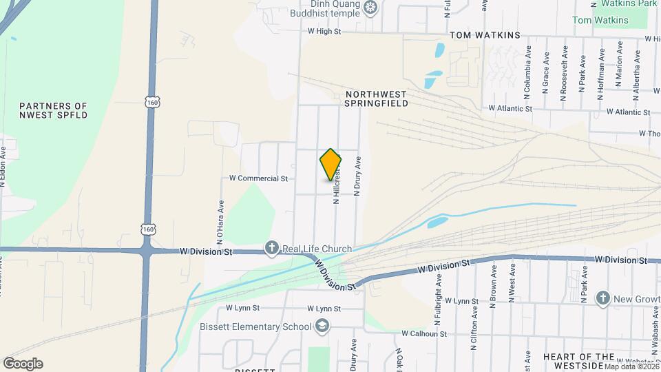 1717 N Hillcrest Ave Map and Location Details