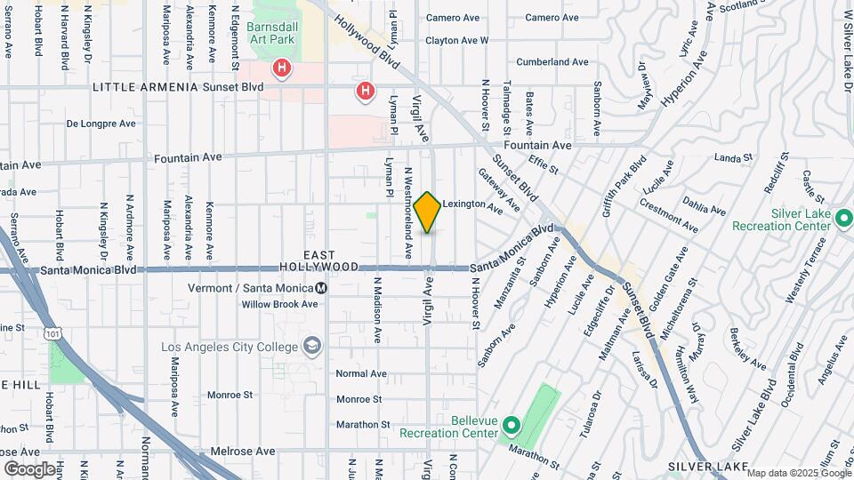 1141 N Virgil Ave, Unit B Mapa y Detalles de la Ubicación