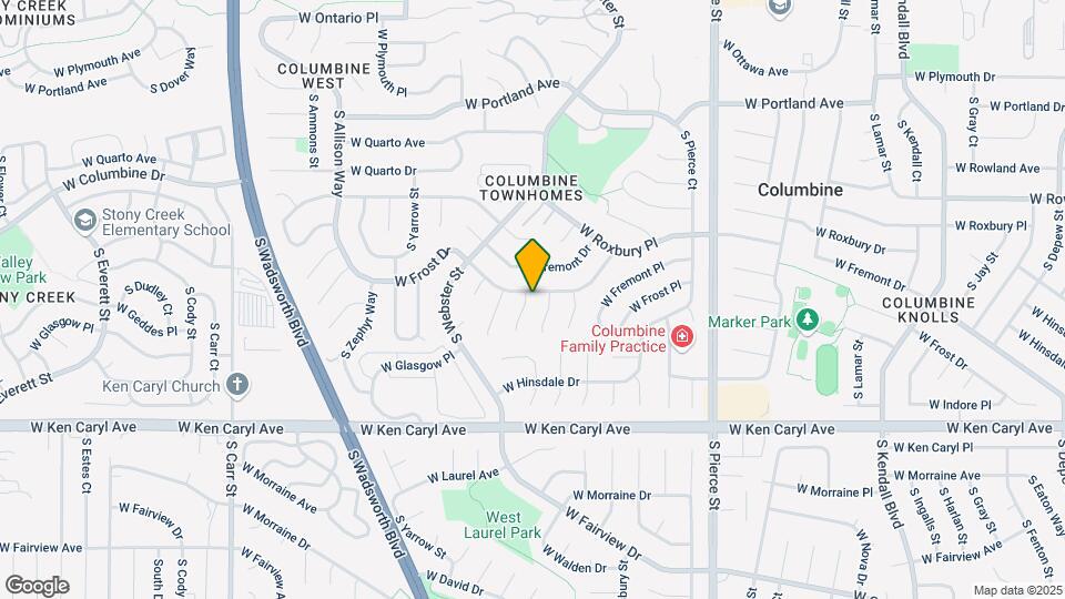 7254 S Upham Ct Map and Location Details