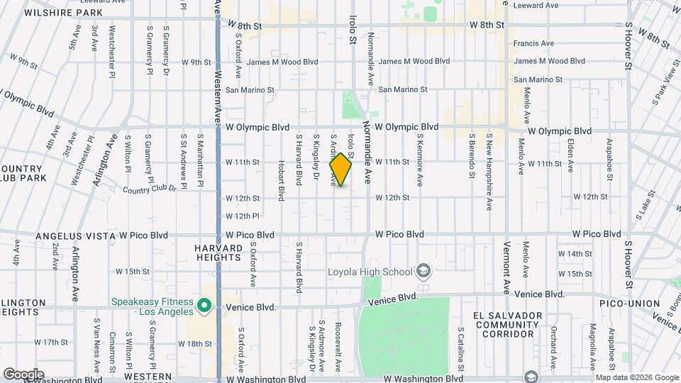 1154 1/2 S Ardmore Ave Map and Location Details