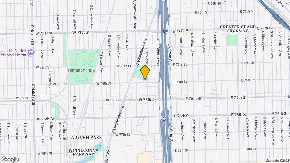 7356 S Perry Ave, Unit 2nd fl Map and Location Details