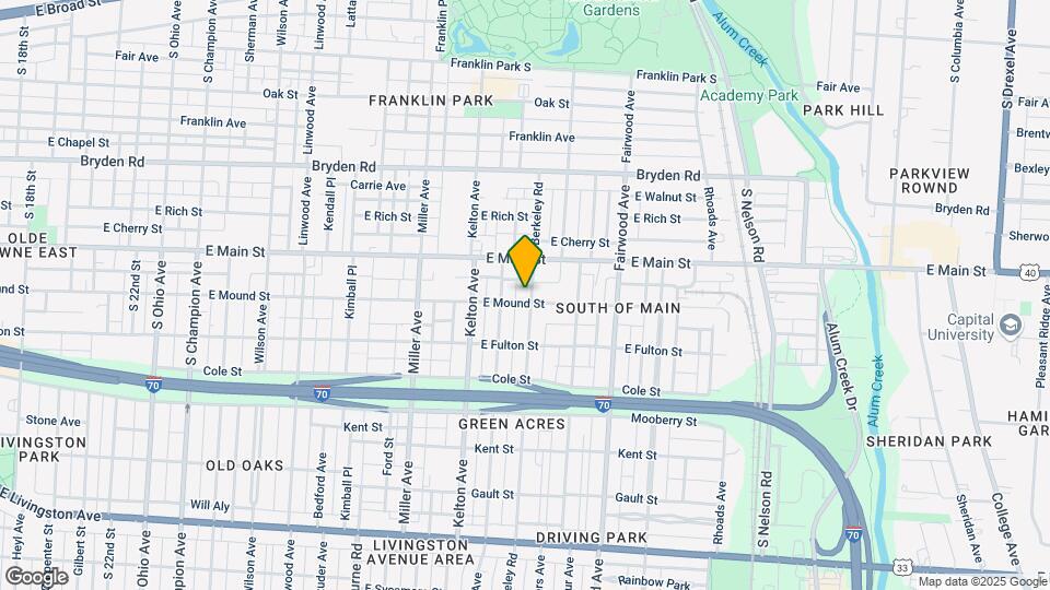 1580 E Mound St Mapa y Detalles de la Ubicación