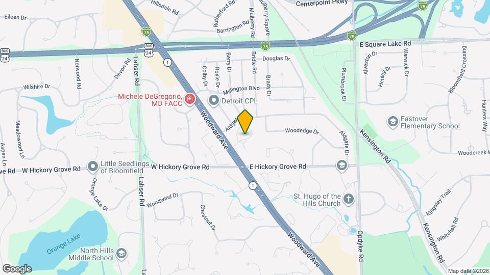 42160 Woodward Ave Map and Location Details