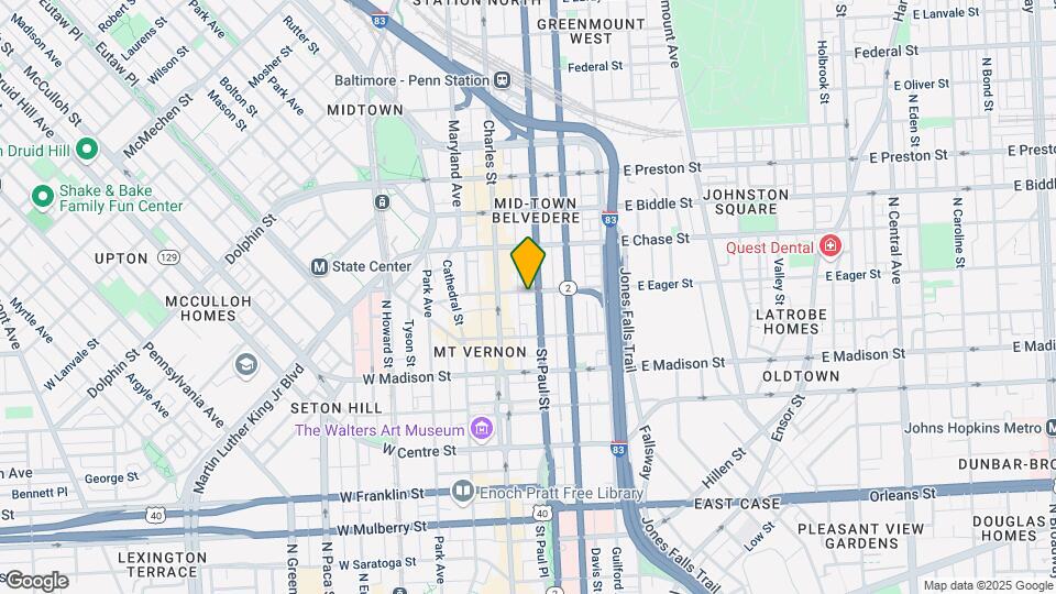 15 E Eager Street Map and Location Details