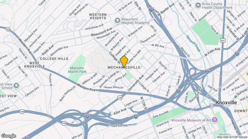 800 Knoxville College Dr Map and Location Details