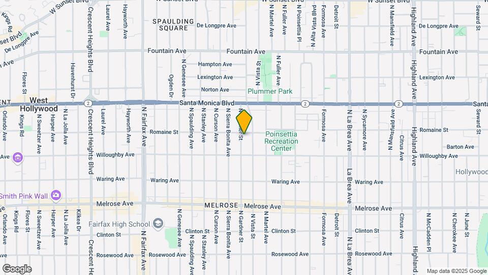 942 N Gardner St, Unit #101 Map and Location Details