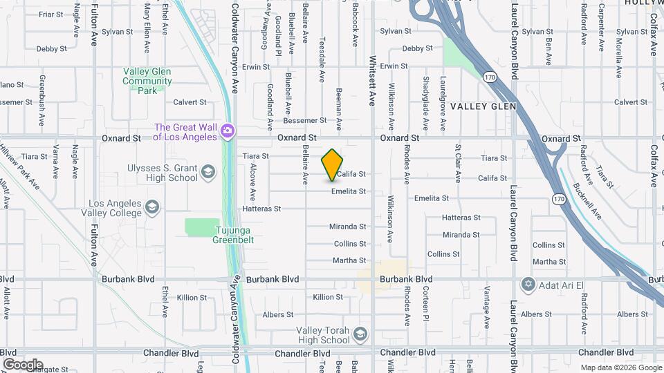 12619 Emelita St, Unit Garden view Map and Location Details