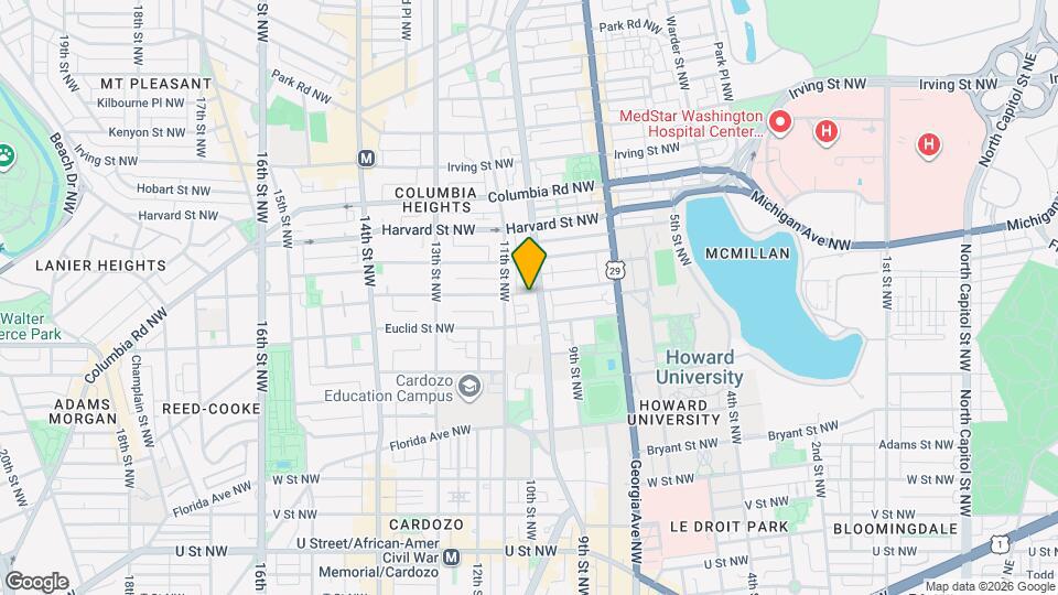 1008 Fairmont St NW Map and Location Details
