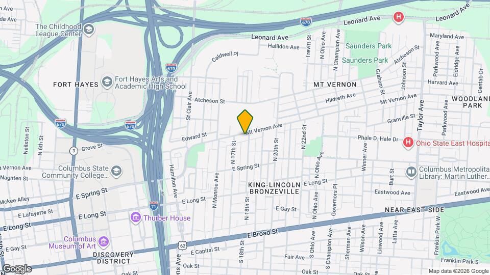 973 1/2 Mount Vernon Ave, Unit C Map and Location Details