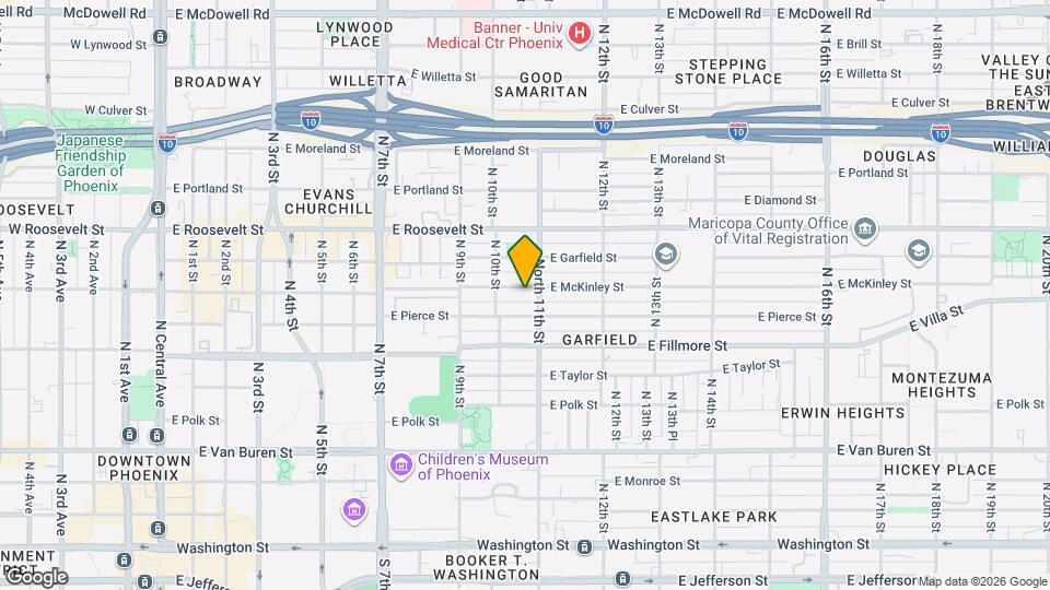 1027 E McKinley St Map and Location Details