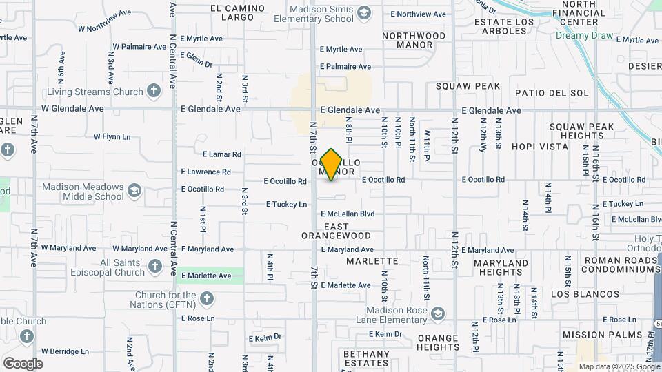 725 E Ocotillo Rd Map and Location Details