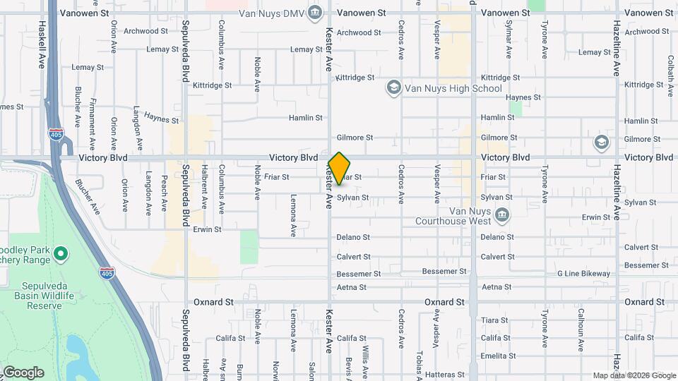 14841 Sylvan St Map and Location Details