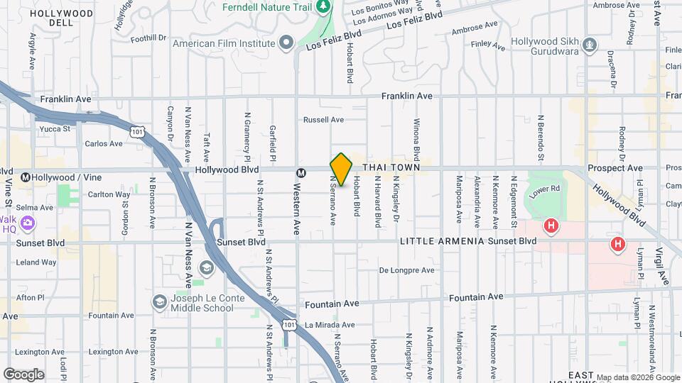 1634 1/2 N Serrano Ave Map and Location Details