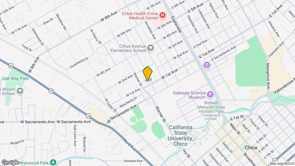 524 W 1st Ave Map and Location Details