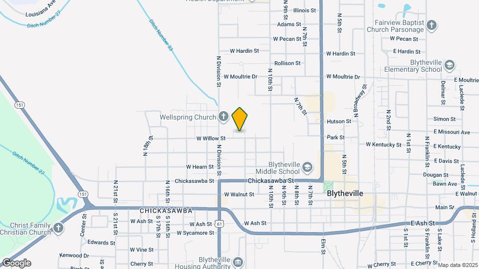 1100 Willow St Map and Location Details