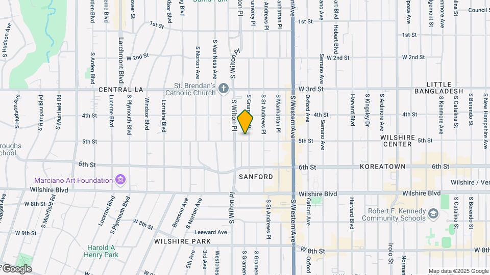 453 South Gramercy Place Map and Location Details