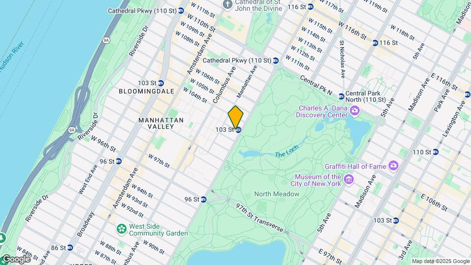 425 Central Park West Map and Location Details