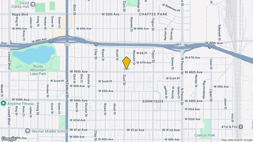 4600 Zuni St Map and Location Details