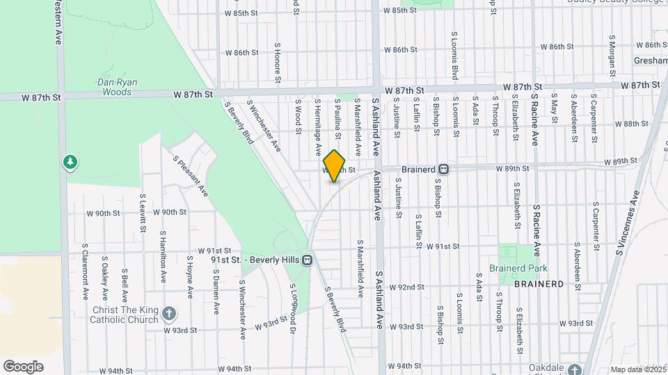 8924 S Paulina St Map and Location Details