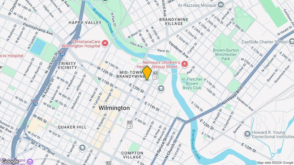 201 E 13th St Map and Location Details