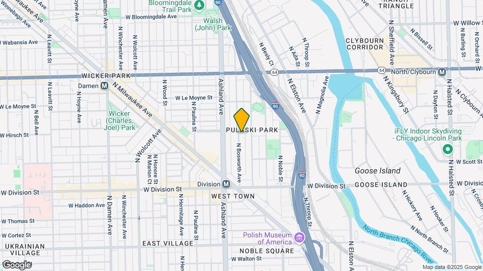 1355 N Bosworth Ave Map and Location Details