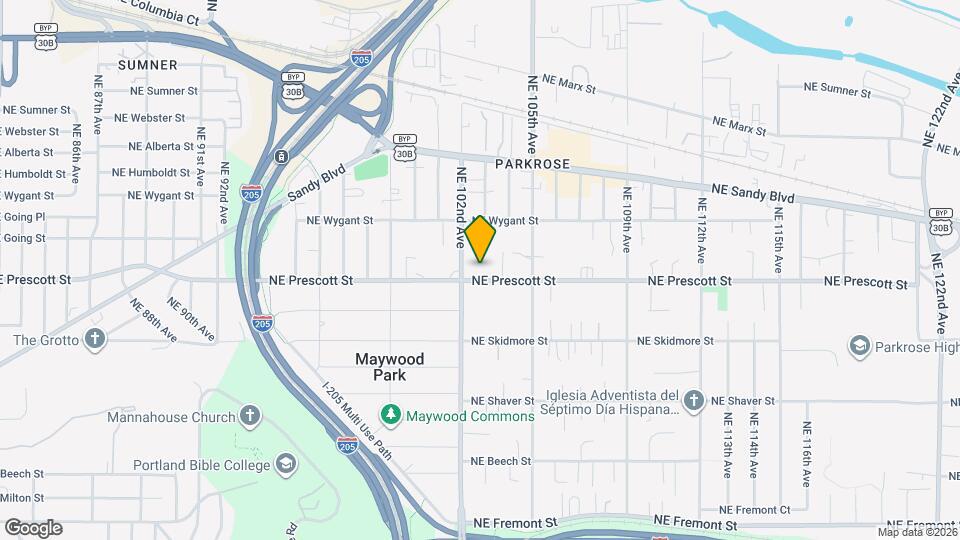 10229 NE Prescott St Map and Location Details