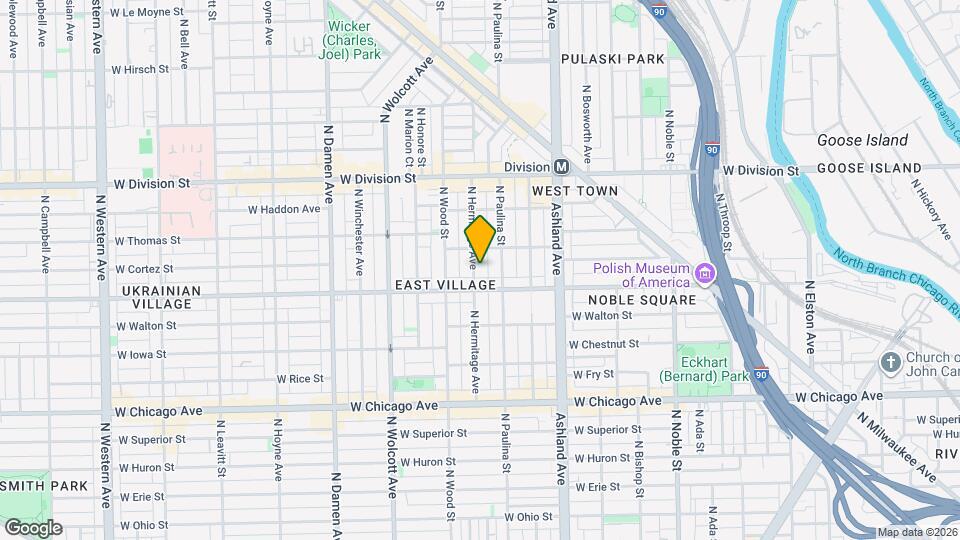 1021 N Hermitage Ave Map and Location Details