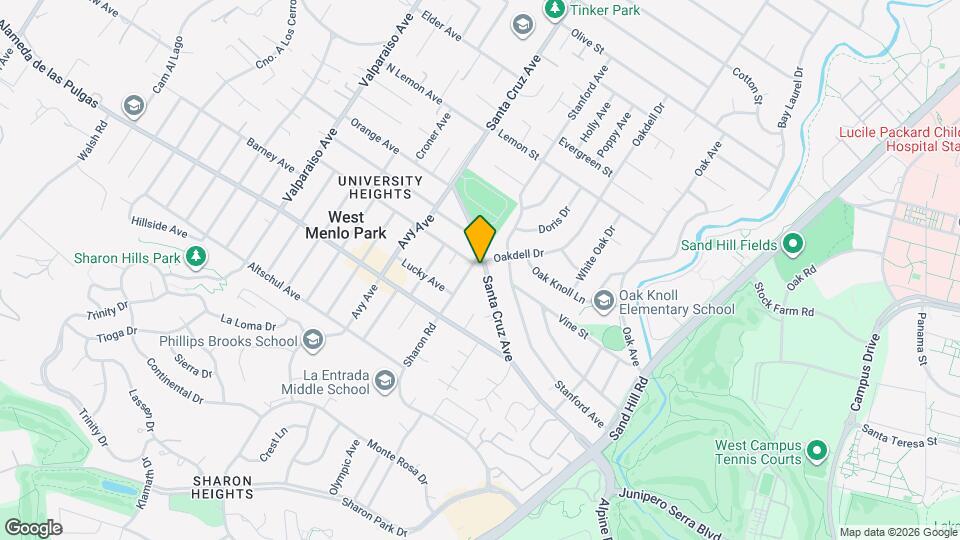 2010 Santa Cruz Ave Map and Location Details