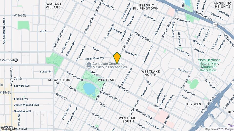 340 S Alvarado St Map and Location Details