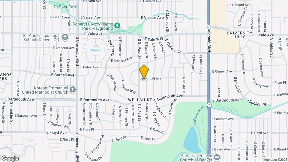 3001 S Steele St Map and Location Details