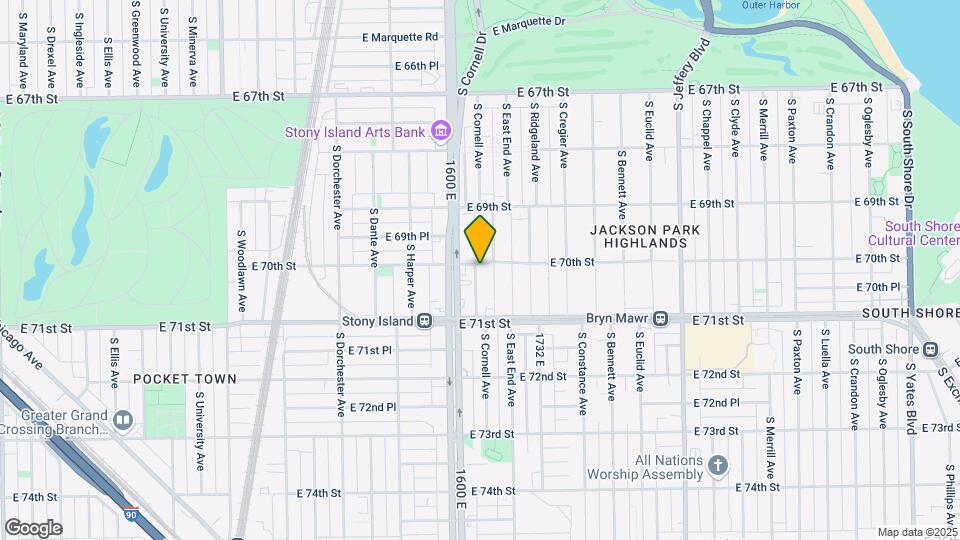 1619 E 70th St-Unit -3 Map and Location Details