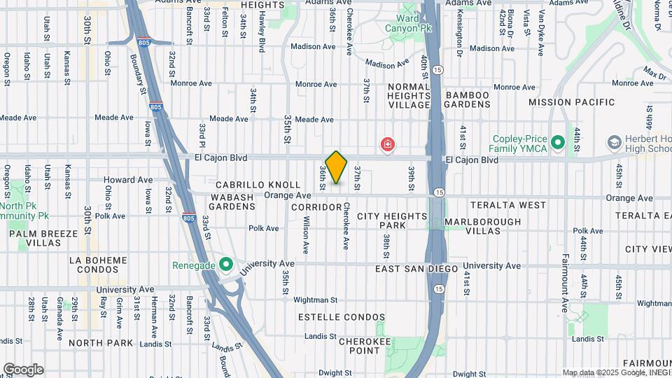 4214 Cherokee Ave Mapa y Detalles de la Ubicación