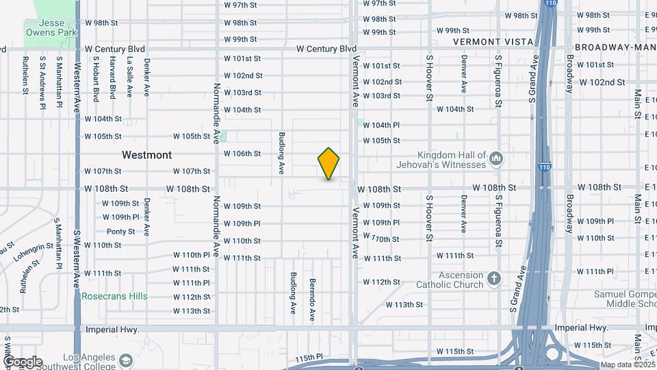 1037 W 108th St Map and Location Details