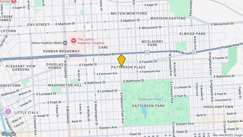 121 N Patterson Park Ave Map and Location Details
