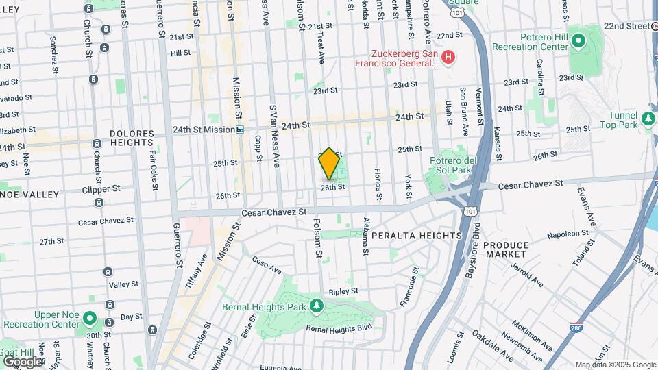 1286-1298 Treat Ave Mapa y Detalles de la Ubicación