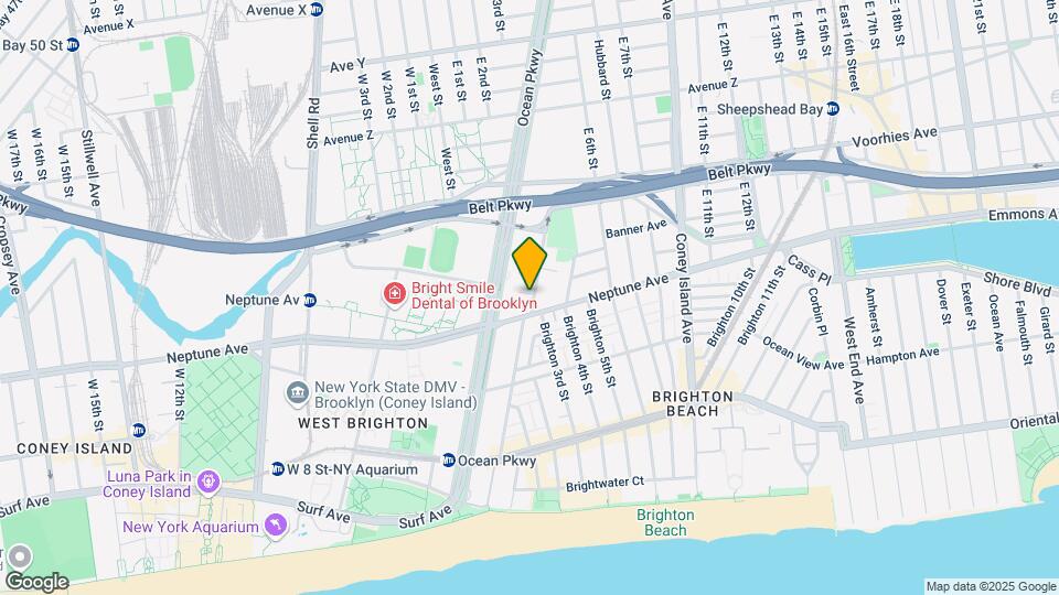 Brighton Beach 2bdrm/2bath condo for rent Map and Location Details
