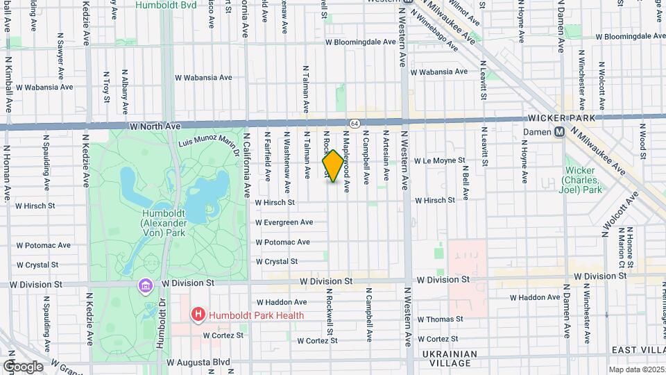 1421 N Rockwell St Map and Location Details