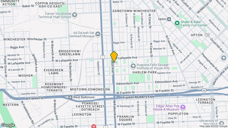 813 N Fulton Ave Map and Location Details